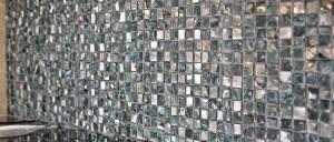 Glass tile backsplash